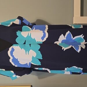 A New Day Navy and Teal Floral Mini Dress